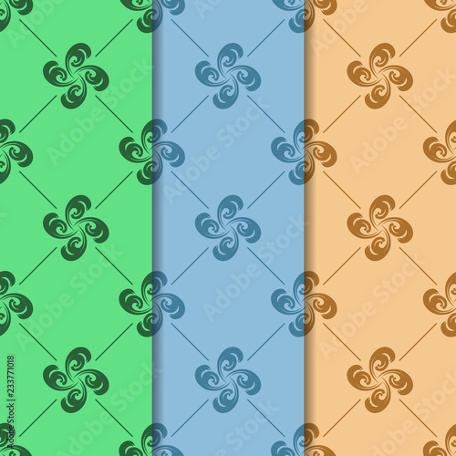 abstract floral seamless pattern with flowers, netting and leaves