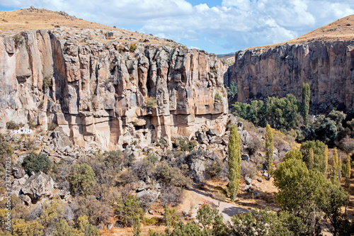 landscape of Ihlara Valley in Cappadocia 