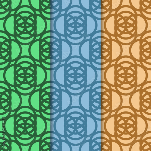 Seamless geometric abstract pattern with circles and rings © Mykyta