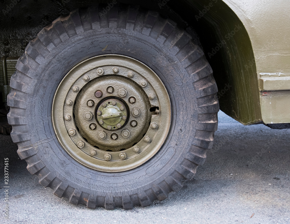 Big rubber army lorry tyre