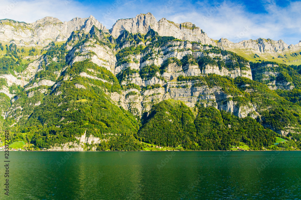 Fototapeta premium The purest lake in the Alpine mountains