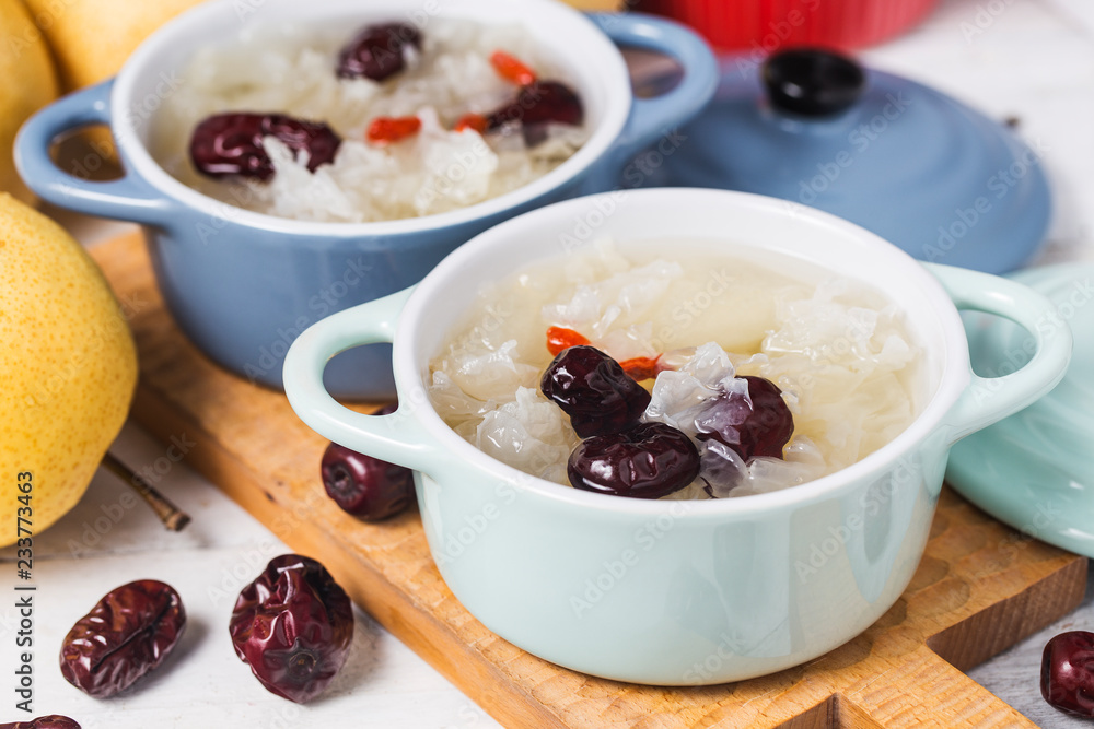 Snow Fungus and Pear Sweet Soup Dessert Chinese Healthy Snow Fungus and Pear Sweet Soup Dessert Chinese Healthy