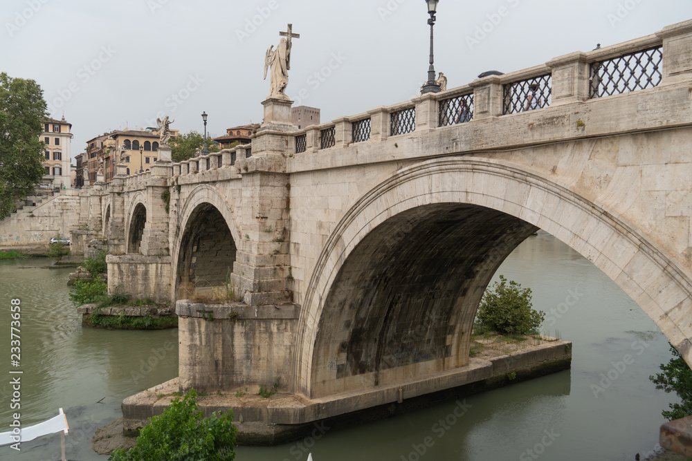 Ponte Vittorio Emanuele II, a bridge in Rome across the Tiber connecting the historic centre of Rome, Italy, with the rione Borgo and the Vatican City