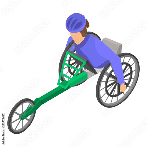 Invalid paralympic race icon. Isometric of invalid paralympic race vector icon for web design isolated on white background
