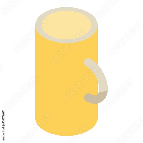 Full mug of beer icon. Isometric of full mug of beer vector icon for web design isolated on white background