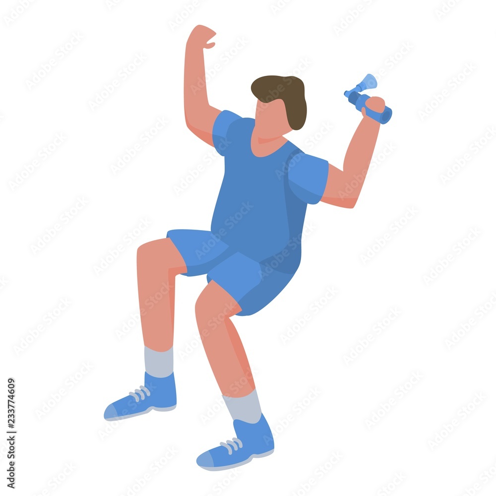 Young man soccer supporter icon. Isometric of young man soccer supporter vector icon for web design isolated on white background Young man soccer supporter icon. Isometric of young man soccer supporter vector icon for web design isolated on white background