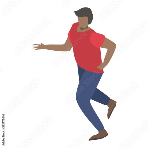 Imigrant man running icon. Isometric of imigrant man running vector icon for web design isolated on white background photo
