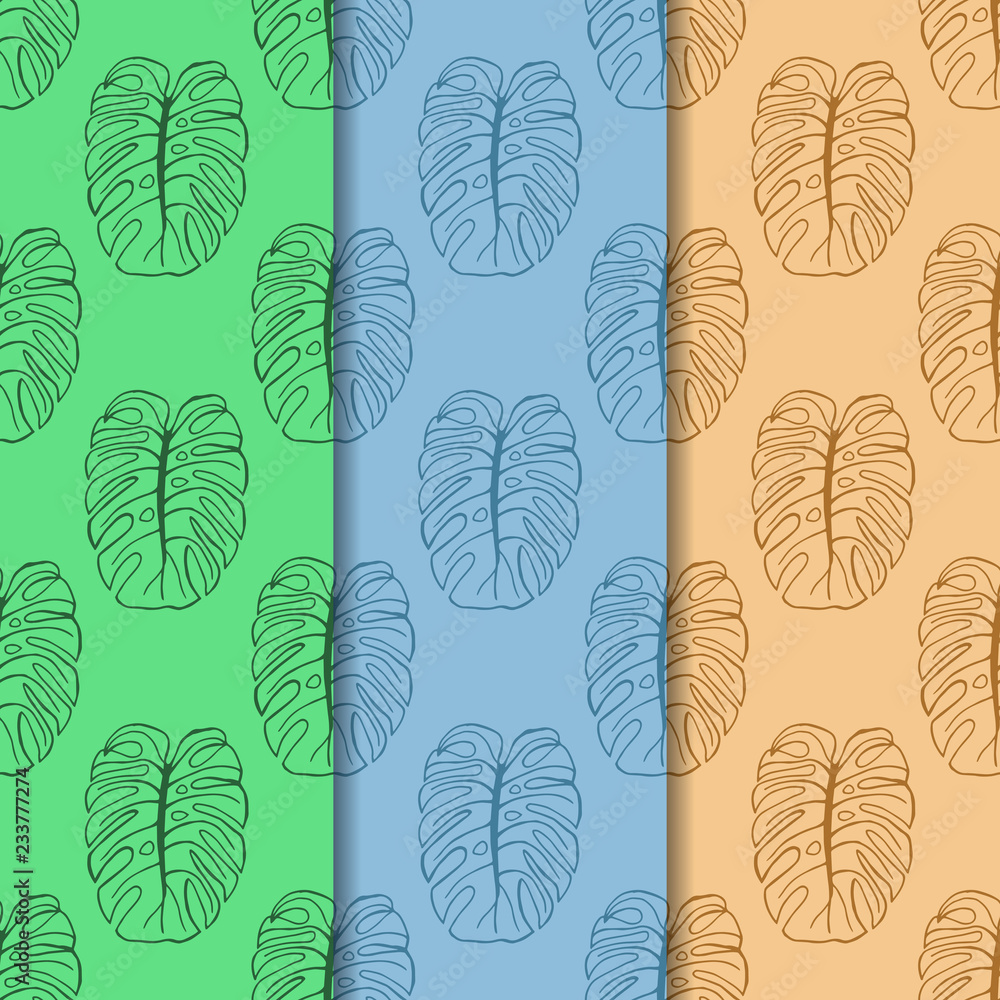 Fototapeta premium seamless floral pattern tropical palm leaves