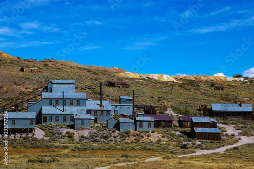 Abandoned mine buildings at Bodie State Park, California.