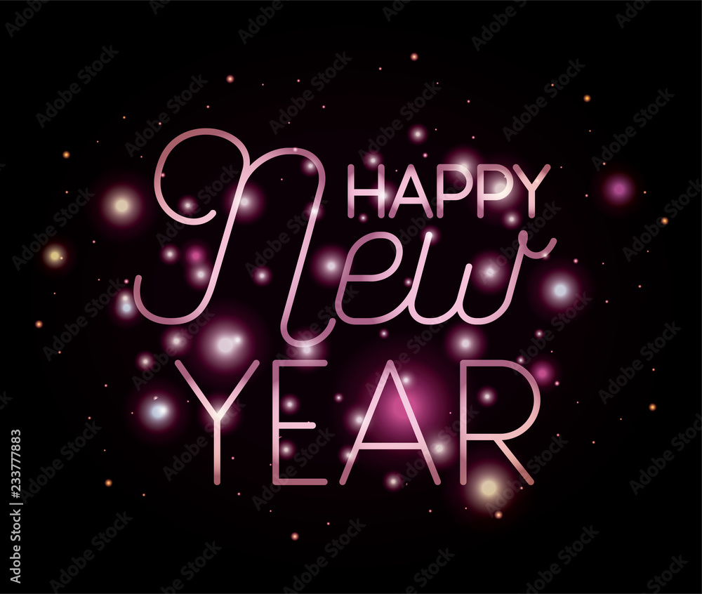 happy new year lettering with lights happy new year lettering with lights