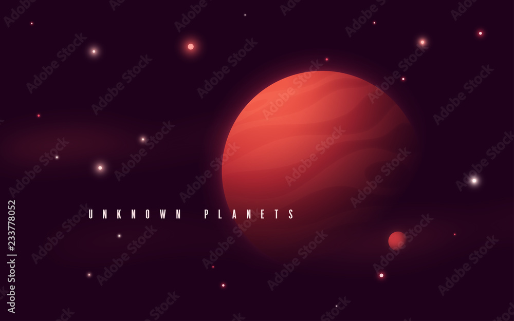 Deep space sci-fi abstract vector illustration, background, post