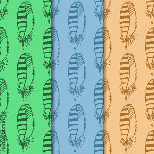 Принти на полотні Mockingjay feather seamless pattern hand drawn sketch