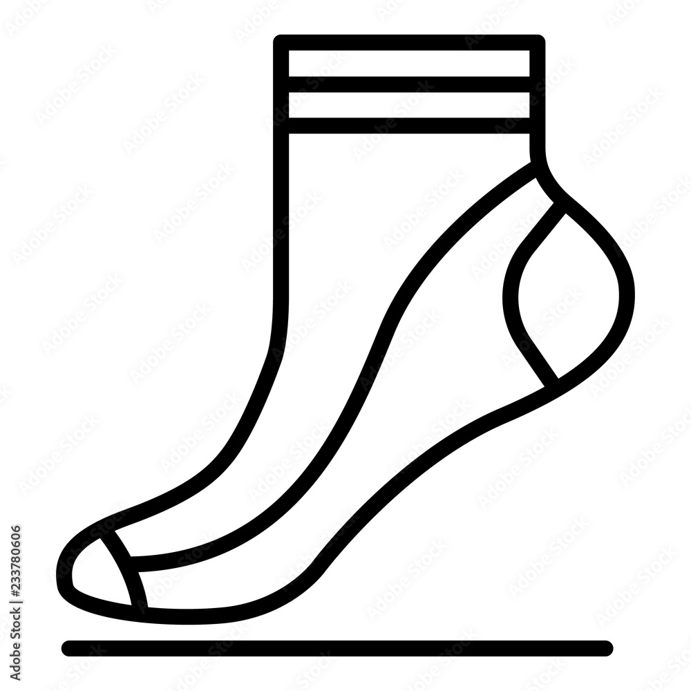 Kid sock icon. Outline kid sock vector icon for web design isolated on white background Kid sock icon. Outline kid sock vector icon for web design isolated on white background