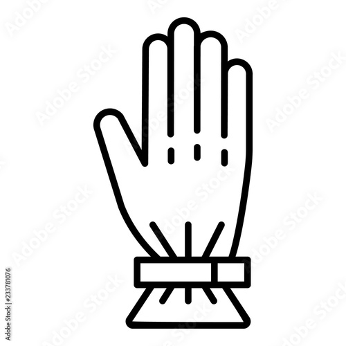 Ski glove icon. Outline ski glove vector icon for web design isolated on white background