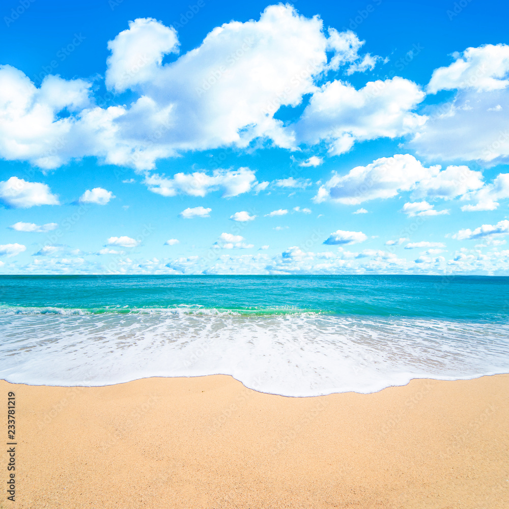 Beautiful tropical sea and beach landscapes. Summer vacation concept for tourism. Nature paradise Beautiful tropical sea and beach landscapes. Summer vacation concept for tourism. Nature paradise