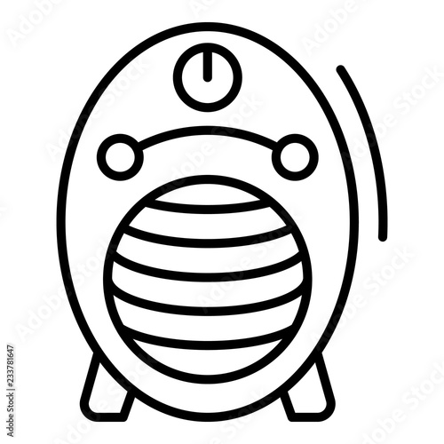 Electric heater icon. Outline electric heater vector icon for web design isolated on white background