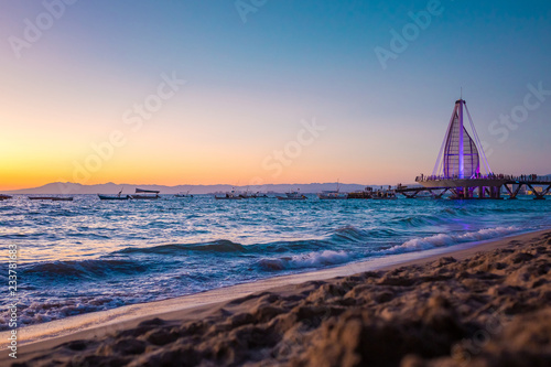 Atardecer en Playa Los Muertos, Puerto Vallarta photo