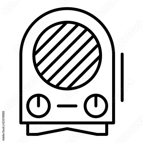 Modern electric heater icon. Outline modern electric heater vector icon for web design isolated on white background