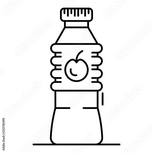 Plastic bottle apple vinegar icon. Outline plastic bottle apple vinegar vector icon for web design isolated on white background
