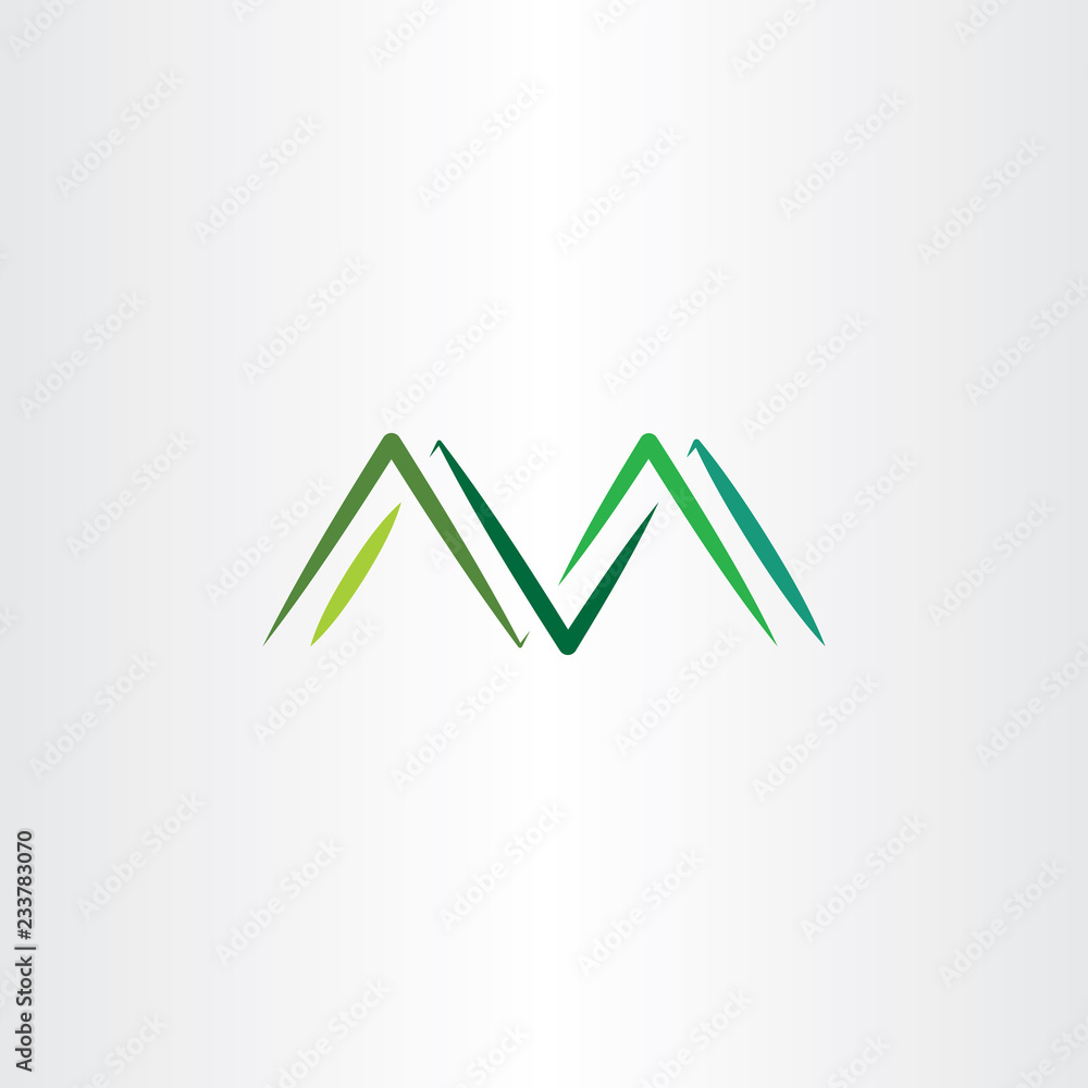 mountains letter m symbol logo vector green mountains letter m symbol logo vector green