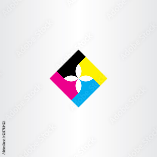 print logo icon flower element cmyk vector sign symbol