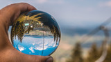 Crystal ball landscape shot at Hohenbogen summit - Bavaria - Germany
