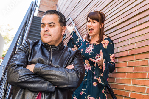 Unhappy Mixed Race Couple I...
