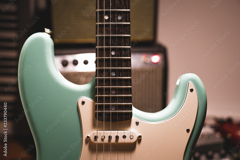 Green Electric Guitar Wallpaper