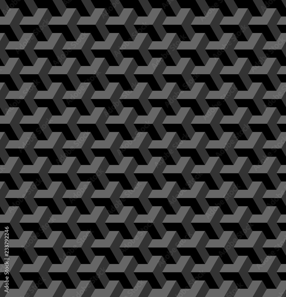 Seamless 3D geometric pattern. Optical illusion. Seamless 3D geometric pattern. Optical illusion.