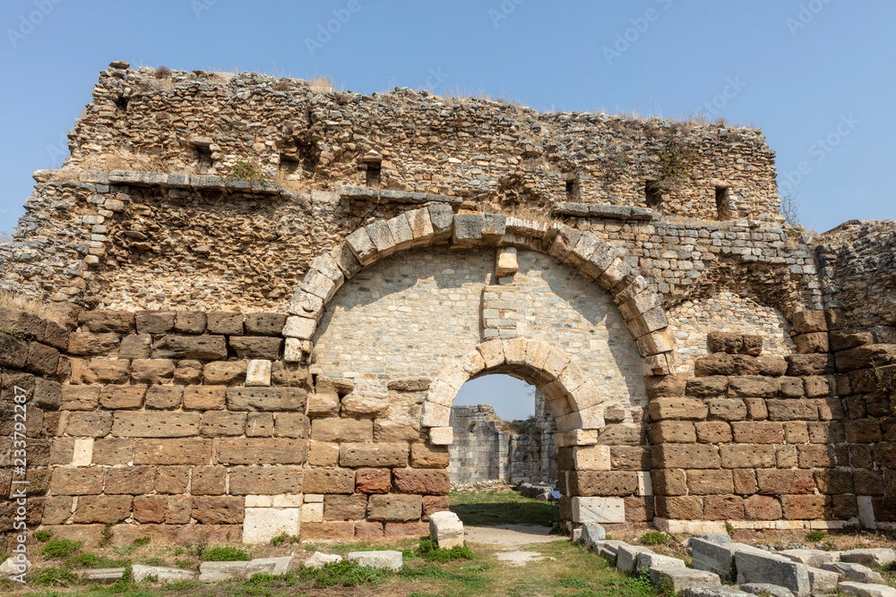 Ruins of the ancient helenistic city of Miletus located near the modern village of Balat in Aydn Province, Turkey. Roman Baths, Calidarium.