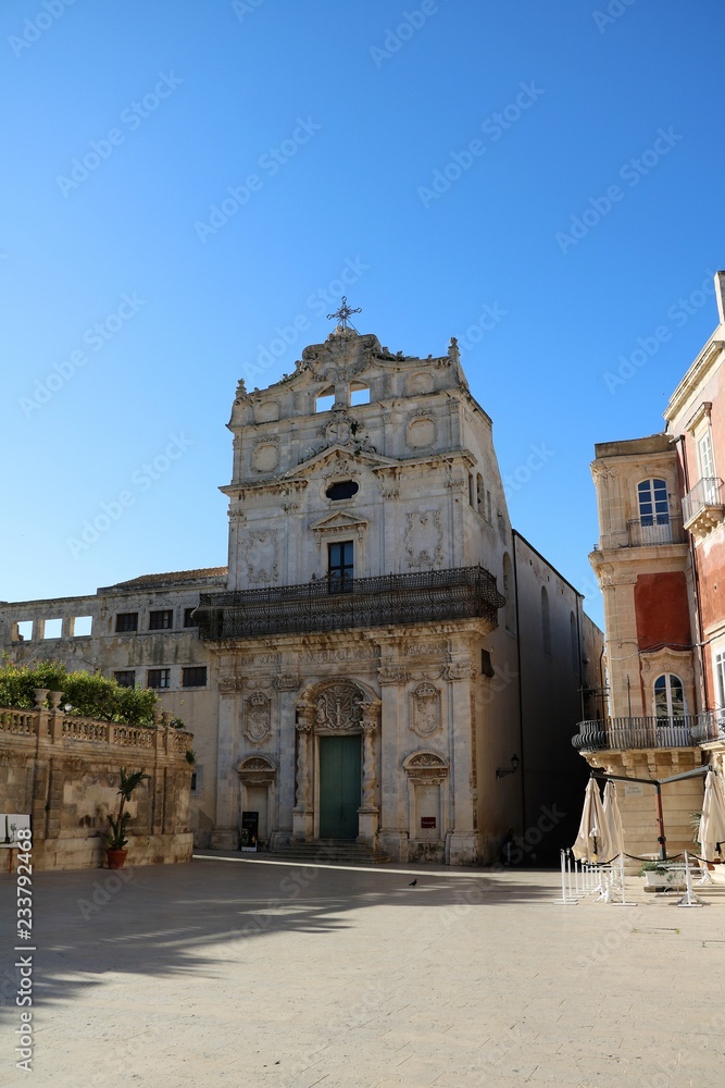 Santa Lucia alla Badia at Piazza duomo in Ortygia Syracuse, Sicily Italy