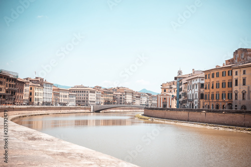 River Arno which goes through famous italian town Pisa © yommy