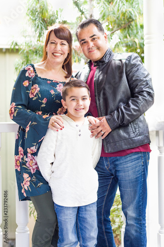 Mixed Race Young Family Por...