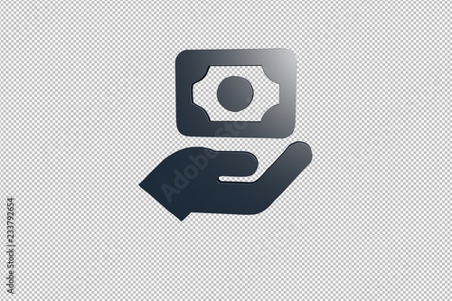 3D illustration of Cash Loans, dark blue color with transparent background.