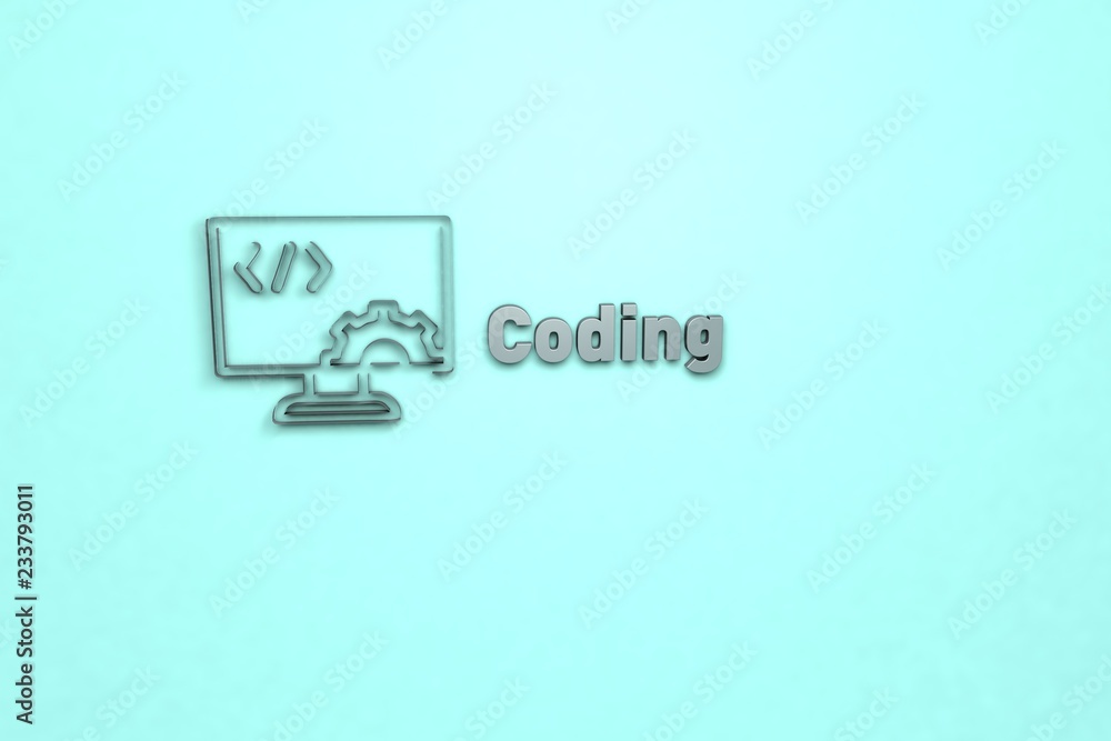Illustration of Coding with grey text on blue background Illustration of Coding with grey text on blue background