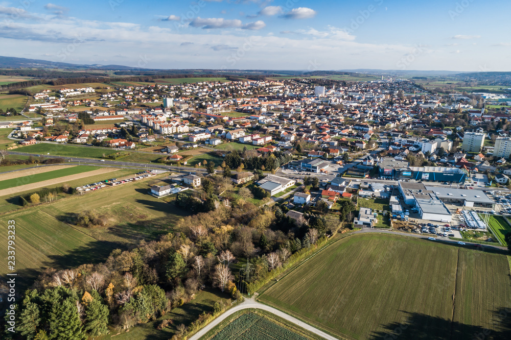 Stadt Oberwart im Burgenland (A) / Luftaufnahme