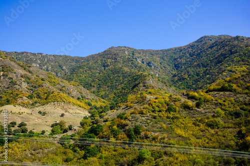 Beautiful autumn landscape with mountains and forest  Armenia