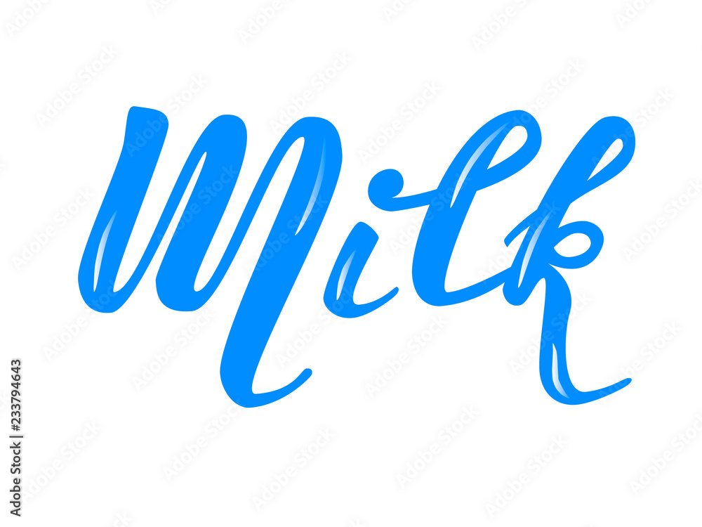 Milk lettering. Vector illustration Milk lettering. Vector illustration