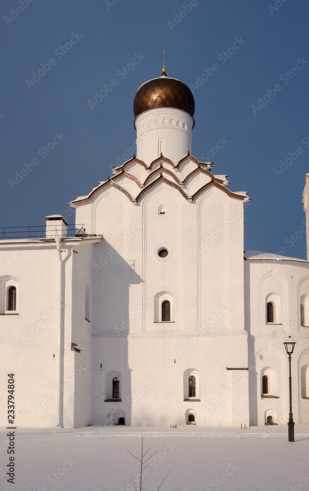 Historical and tourist places and cities of Russia. Tikhvin Monastery. Church of the Intercession of the Holy Virgin