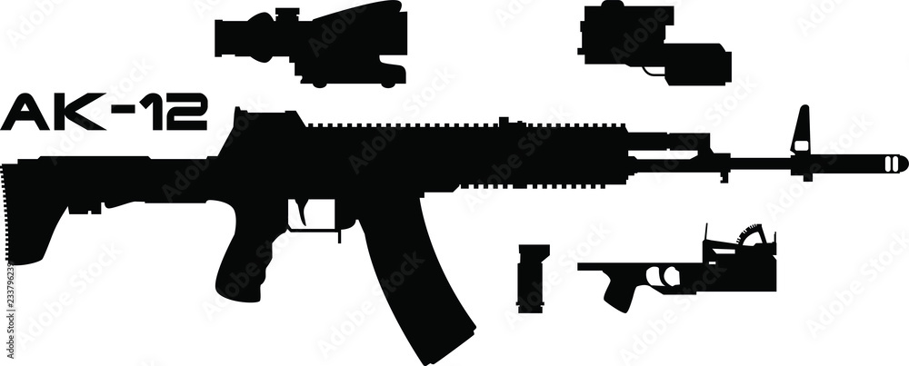 AK-12. Silhouette. Vector icon