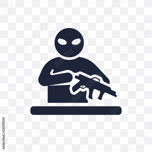 guerrilla transparent icon. guerrilla symbol design from Army collection. Simple element vector illustration. Can be used in web and mobile.