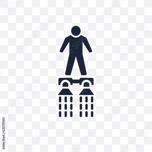 Flyboard transparent icon. Flyboard symbol design from Future technology collection. Simple element vector illustration. Can be used in web and mobile.