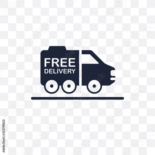 Free delivery transparent icon. Free delivery symbol design from Delivery and logistic collection. Simple element vector illustration. Can be used in web and mobile.