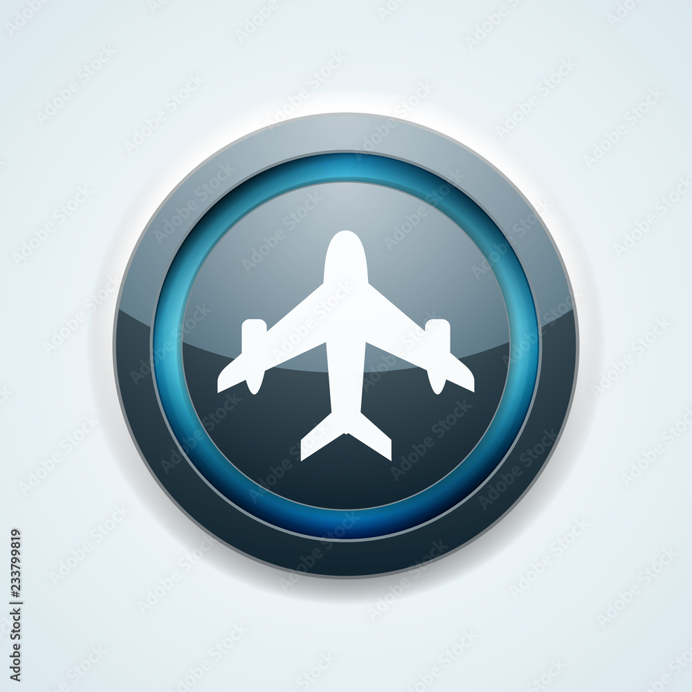 Airplane button illustration
