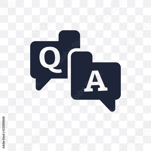 QA transparent icon. QA symbol design from Online learning collection. Simple element vector illustration. Can be used in web and mobile.