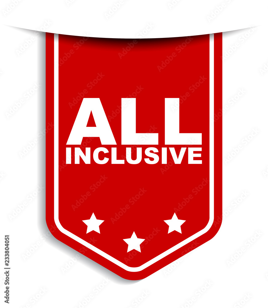 red vector banner all inclusive red vector banner all inclusive