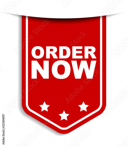 red vector banner order now