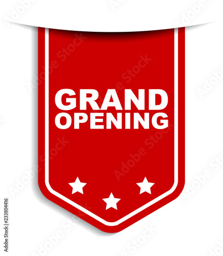 red vector banner grand opening