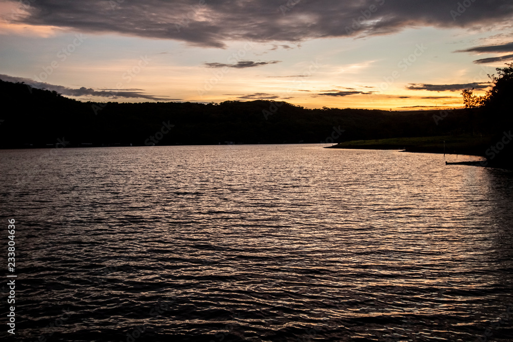Fototapeta premium sunset on lake