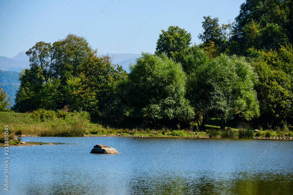 Beautiful landscape with Tsover lake and forest, Armenia